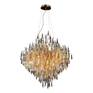 Kristall-Kronleuchter an Schnur 12xG9/40W/230V golden