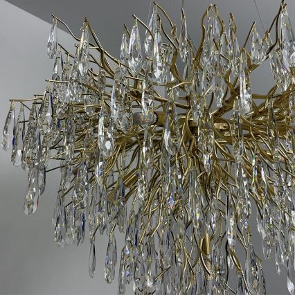 Kristall-Kronleuchter an Schnur 12xG9/40W/230V golden