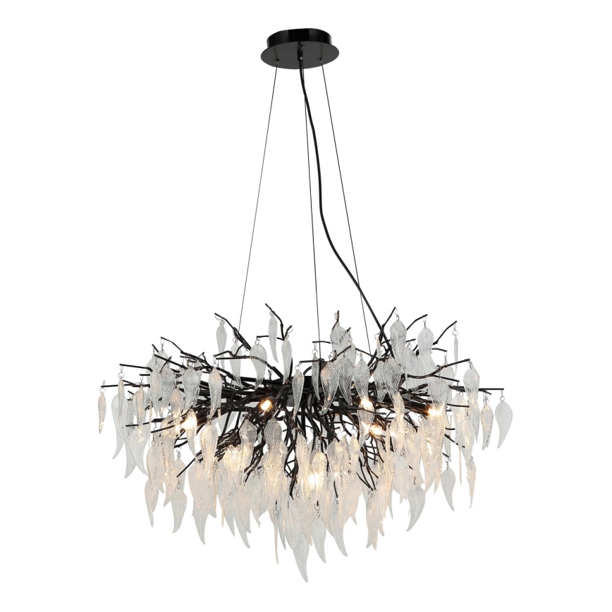 Kristall-Kronleuchter an Schnur 12xG9/40W/230V schwarz