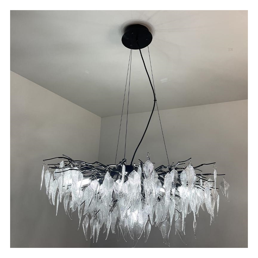Kristall-Kronleuchter an Schnur 12xG9/40W/230V schwarz
