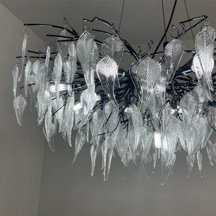 Kristall-Kronleuchter an Schnur 12xG9/40W/230V schwarz