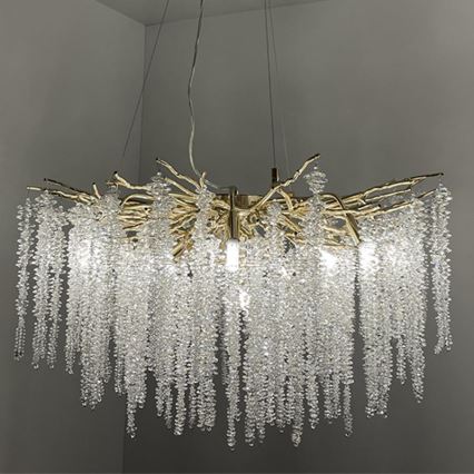 Kristall-Kronleuchter an Schnur 13xG9/40W/230V golden