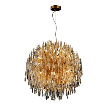Kristall-Kronleuchter an Schnur 24xG9/40W/230V golden
