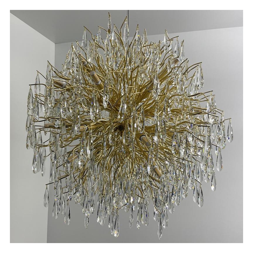 Kristall-Kronleuchter an Schnur 24xG9/40W/230V golden