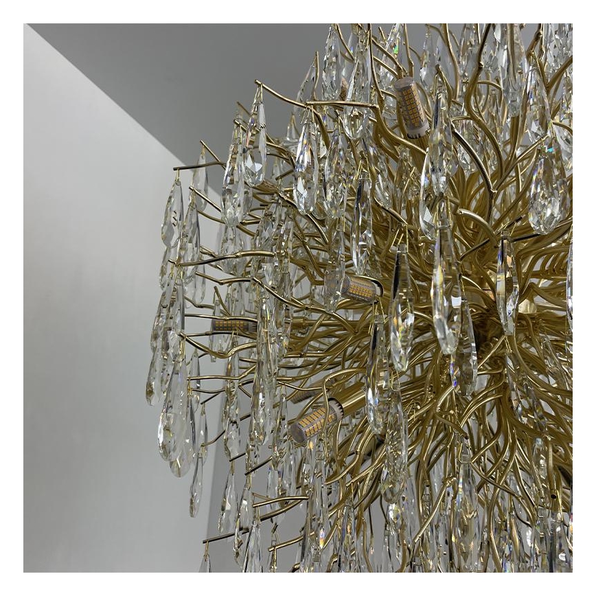 Kristall-Kronleuchter an Schnur 24xG9/40W/230V golden
