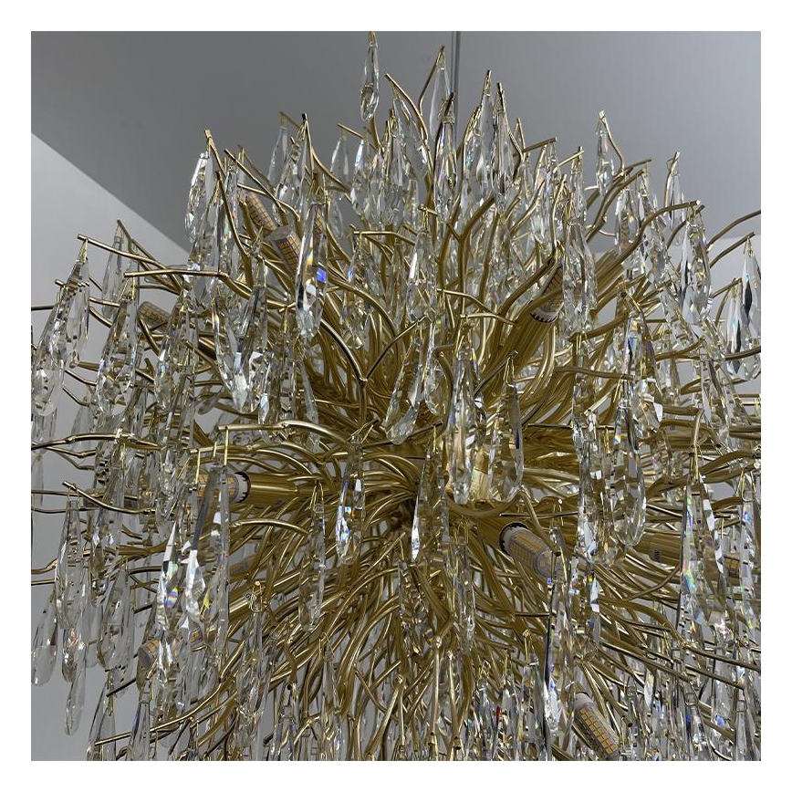 Kristall-Kronleuchter an Schnur 24xG9/40W/230V golden