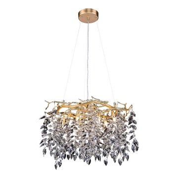 Kristall-Kronleuchter an Schnur 9xG9/40W/230V golden