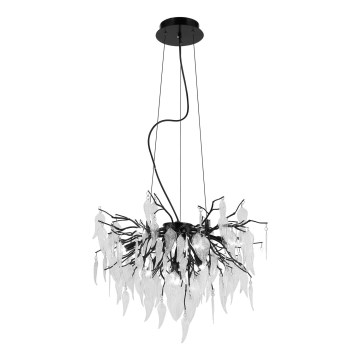 Kristall-Kronleuchter an Schnur an Schnur 10xG9/40W/230V schwarz