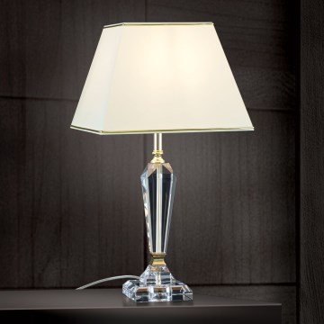 Kristall-Tischleuchte VERONIQUE 1xE27/60W/230V cremefarben/golden