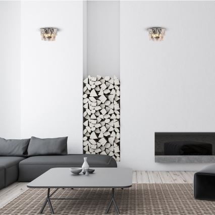 Kristall-Wandleuchte CHELSEA 2xE14/40W/230V glänzendes Chrom