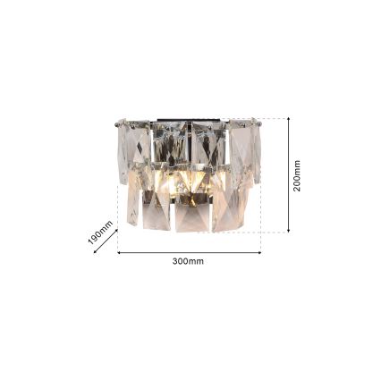 Kristall-Wandleuchte CHELSEA 2xE14/40W/230V glänzendes Chrom