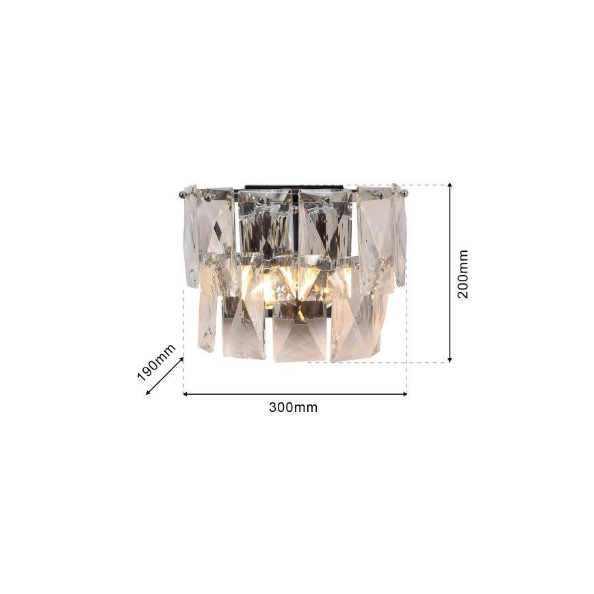 Kristall-Wandleuchte CHELSEA 2xE14/40W/230V glänzendes Chrom