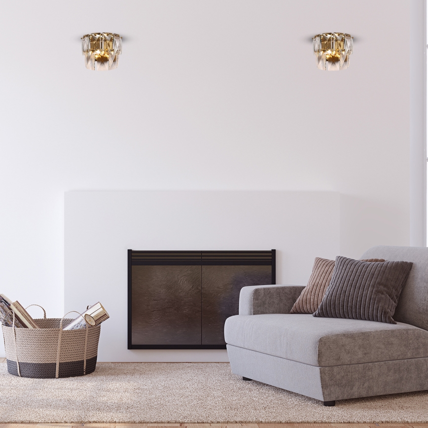 Kristall-Wandleuchte CHELSEA 2xE14/40W/230V gold