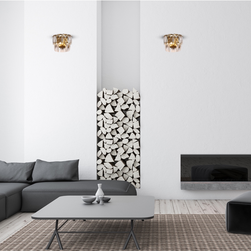 Kristall-Wandleuchte CHELSEA 2xE14/40W/230V gold