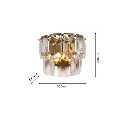 Kristall-Wandleuchte CHELSEA 2xE14/40W/230V gold