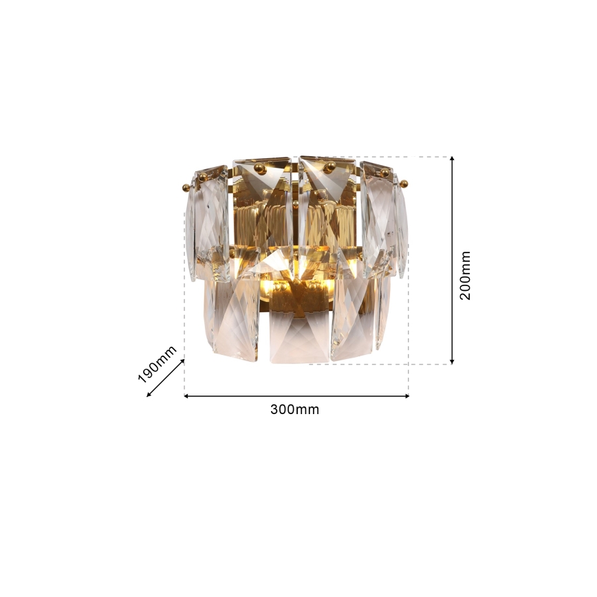 Kristall-Wandleuchte CHELSEA 2xE14/40W/230V gold