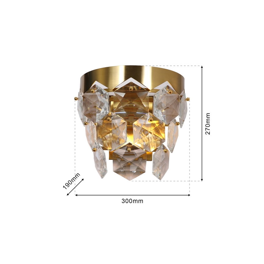 Kristall-Wandleuchte GRACE 2xE14/40W/230V gold