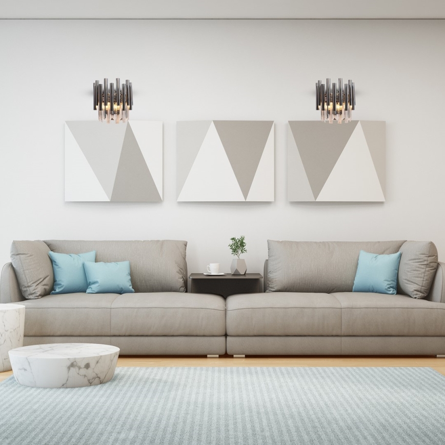 Kristall-Wandleuchte MADISON 2xE14/40W/230V glänzendes Chrom