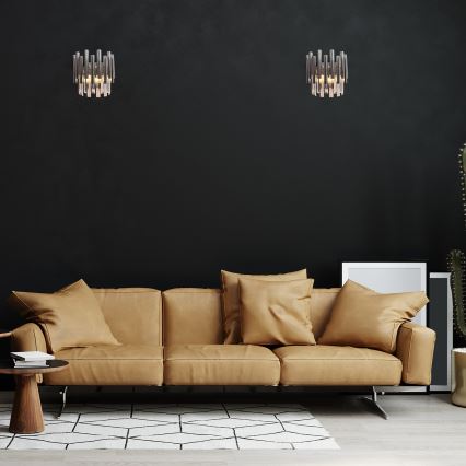 Kristall-Wandleuchte MADISON 2xE14/40W/230V glänzendes Chrom