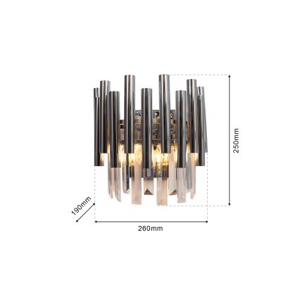 Kristall-Wandleuchte MADISON 2xE14/40W/230V glänzendes Chrom