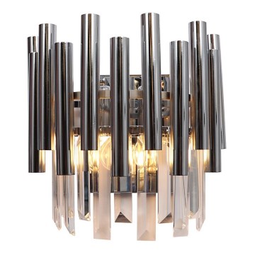 Kristall-Wandleuchte MADISON 2xE14/40W/230V glänzendes Chrom