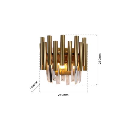 Kristall-Wandleuchte MADISON 2xE14/40W/230V gold