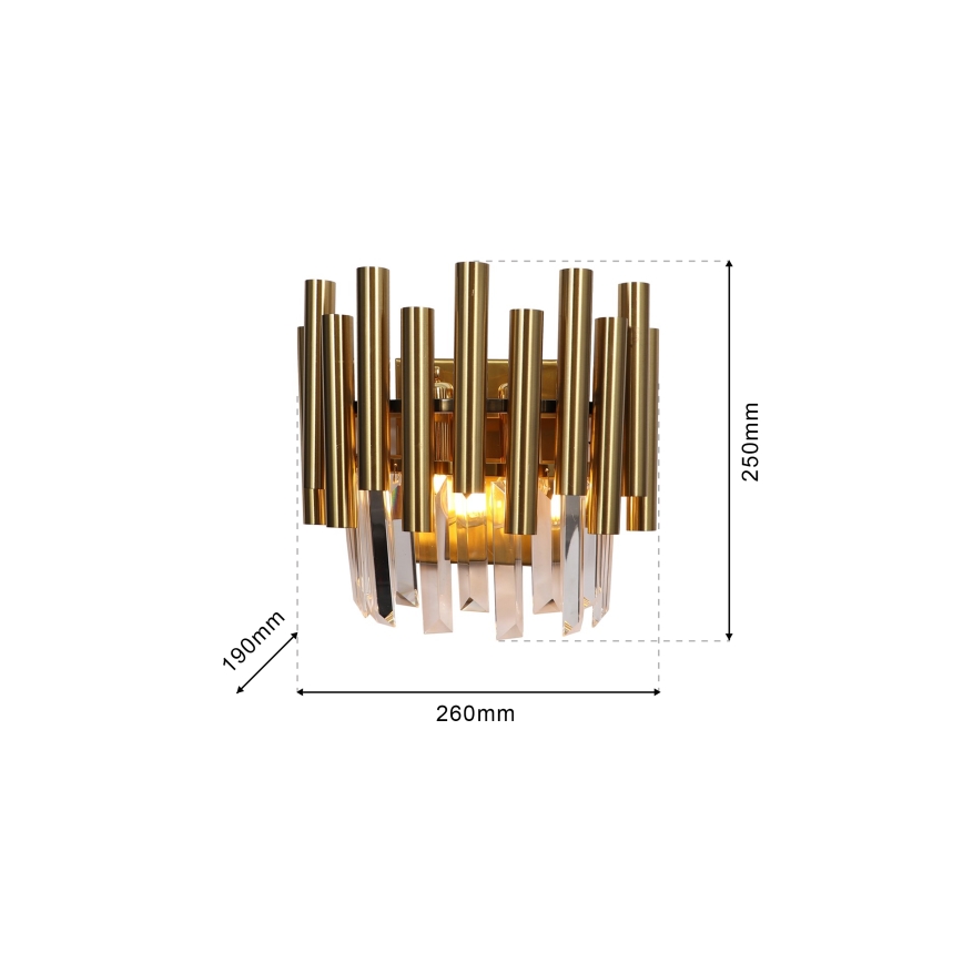 Kristall-Wandleuchte MADISON 2xE14/40W/230V gold