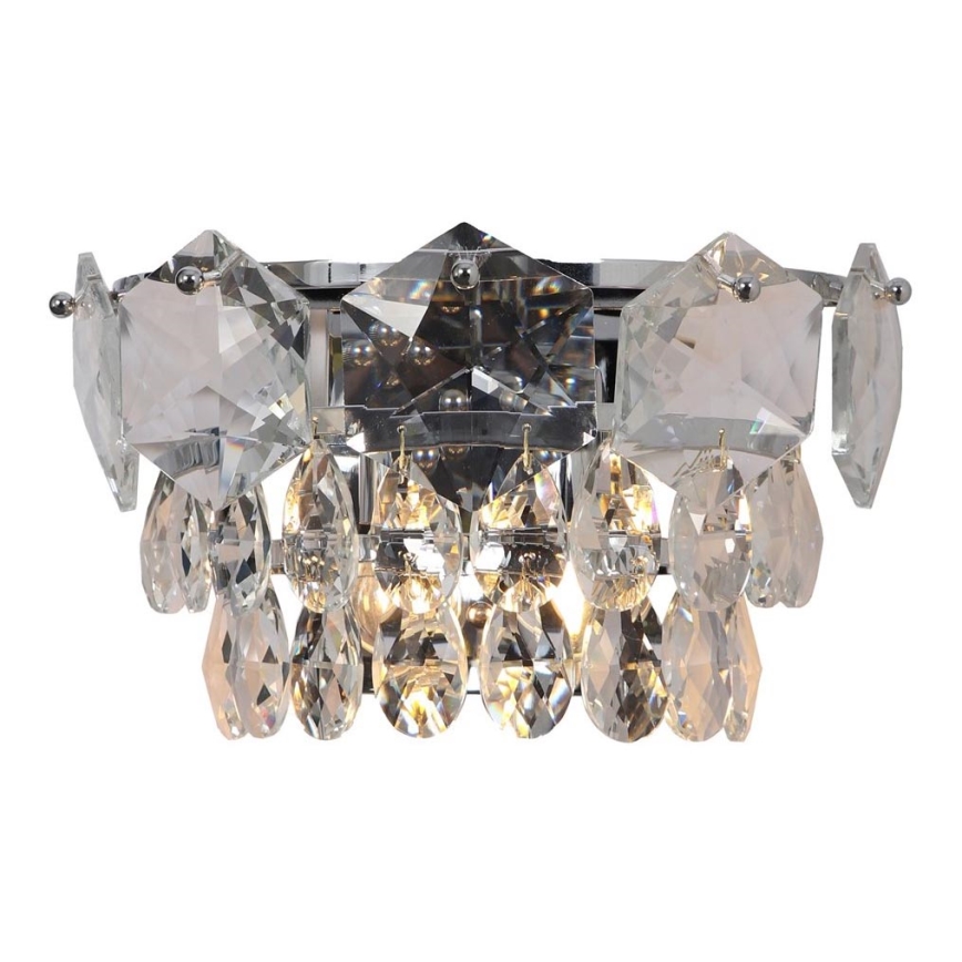 Kristall-Wandleuchte SELENA 2xE14/40W/230V glänzendes Chrom