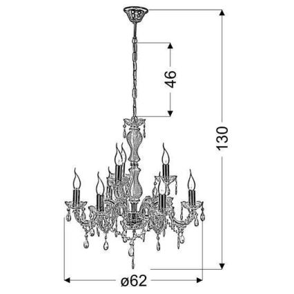 Kronleuchter an einer Kette MARIA TERESA 8xE14/40W/230V