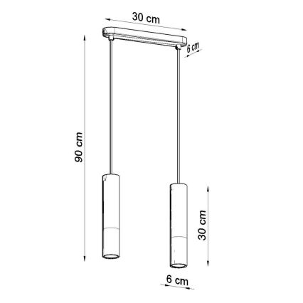 Kronleuchter an einer Litze BORGIO 2xGU10/40W/230V