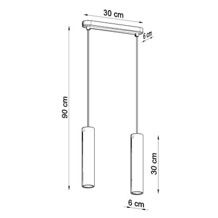 Kronleuchter an einer Litze LUVO 2xGU10/40W/230V