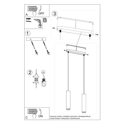 Kronleuchter an einer Litze LUVO 2xGU10/40W/230V