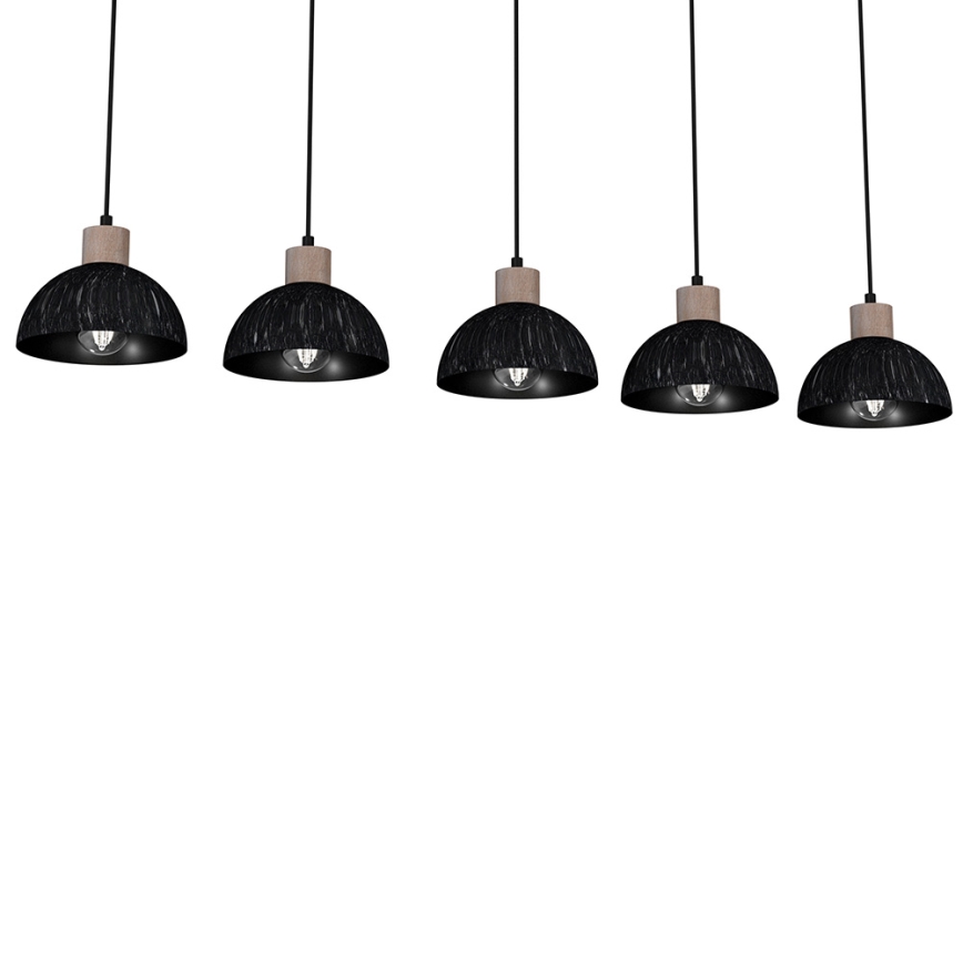 Kronleuchter an einer Schnur ERIK 5xE27/60W/230V braun/schwarz
