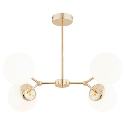 Kronleuchter an einer Stange FOTON 4xE14/40W/230V gold/weiß