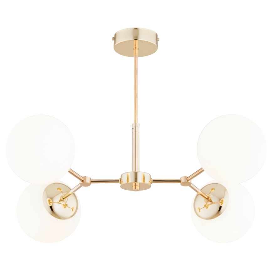 Kronleuchter an einer Stange FOTON 4xE14/40W/230V gold/weiß