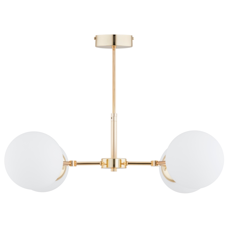 Kronleuchter an einer Stange FOTON 4xE14/40W/230V gold/weiß