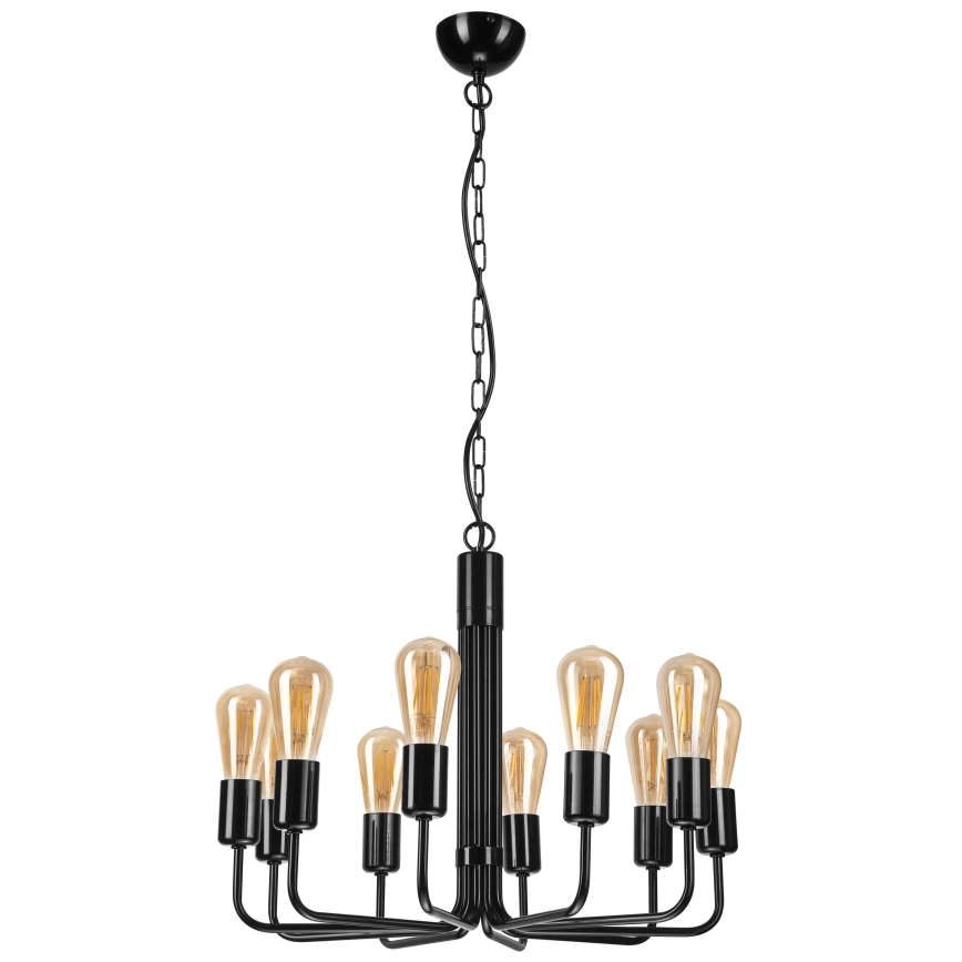 Kronleuchter an Kette 10xE27/60W/230V schwarz
