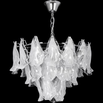 Kronleuchter an Kette 4xE27/60W/230V d 40 cm glänzendes Chrom/weiß
