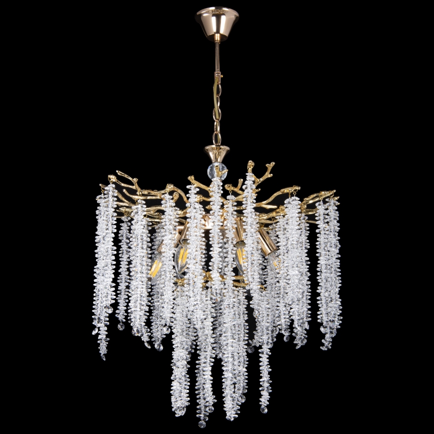 Kronleuchter an Kette 6xE14/60W/230V d 53 cm golden