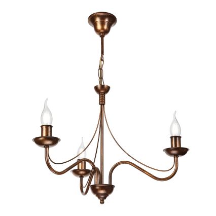 Kronleuchter an Kette ANTON 3xE14/15W/230V Bronze