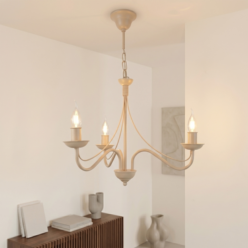 Kronleuchter an Kette ANTON 3xE14/60W/230V beige