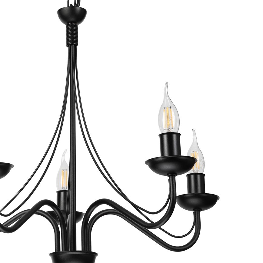 Kronleuchter an Kette ANTON 5xE14/15W/230V schwarz