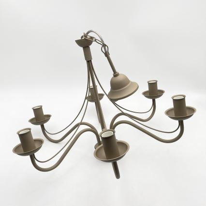 Kronleuchter an Kette ANTON 6xE14/60W/230V beige