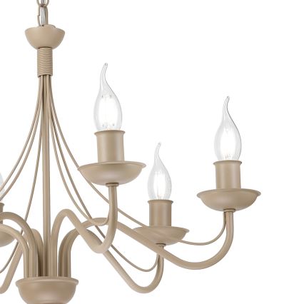 Kronleuchter an Kette ANTON 6xE14/60W/230V beige