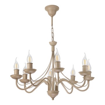 Kronleuchter an Kette ANTON 8xE14/60W/230V beige