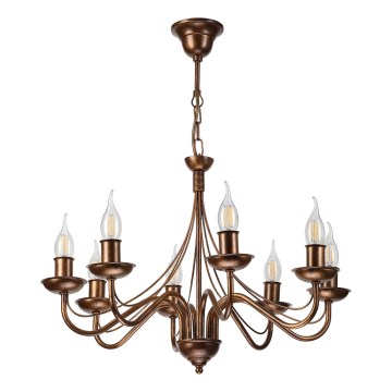Kronleuchter an Kette ANTON 8xE14/60W/230V, bronzefarben