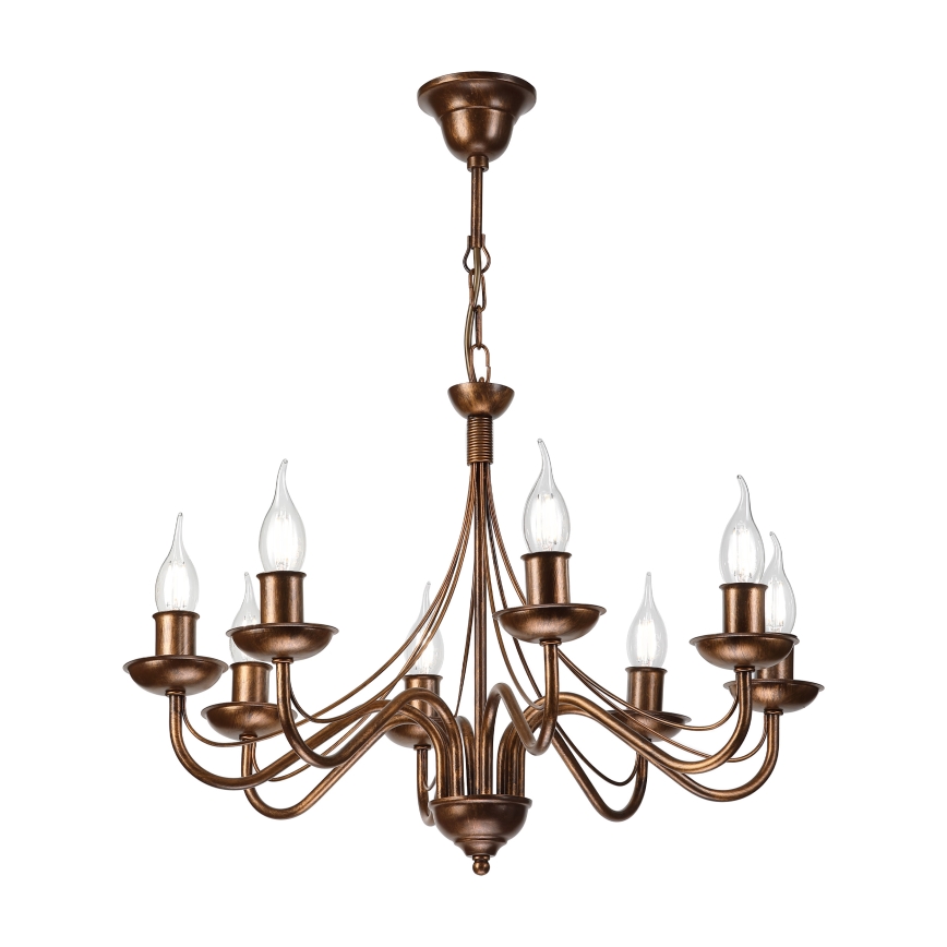 Kronleuchter an Kette ANTON 8xE14/60W/230V, bronzefarben