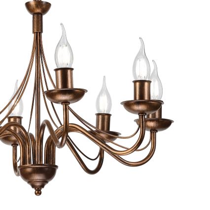Kronleuchter an Kette ANTON 8xE14/60W/230V, bronzefarben