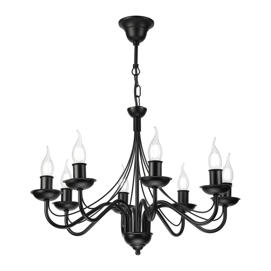 Kronleuchter an Kette ANTON 8xE14/60W/230V schwarz