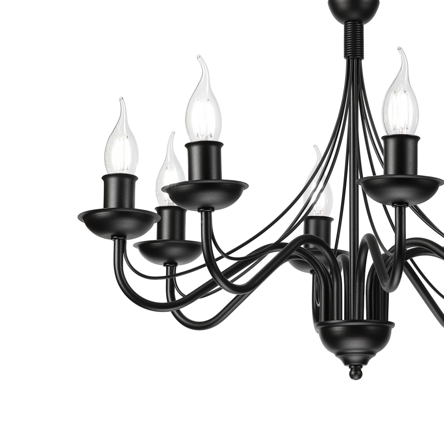 Kronleuchter an Kette ANTON 8xE14/60W/230V schwarz